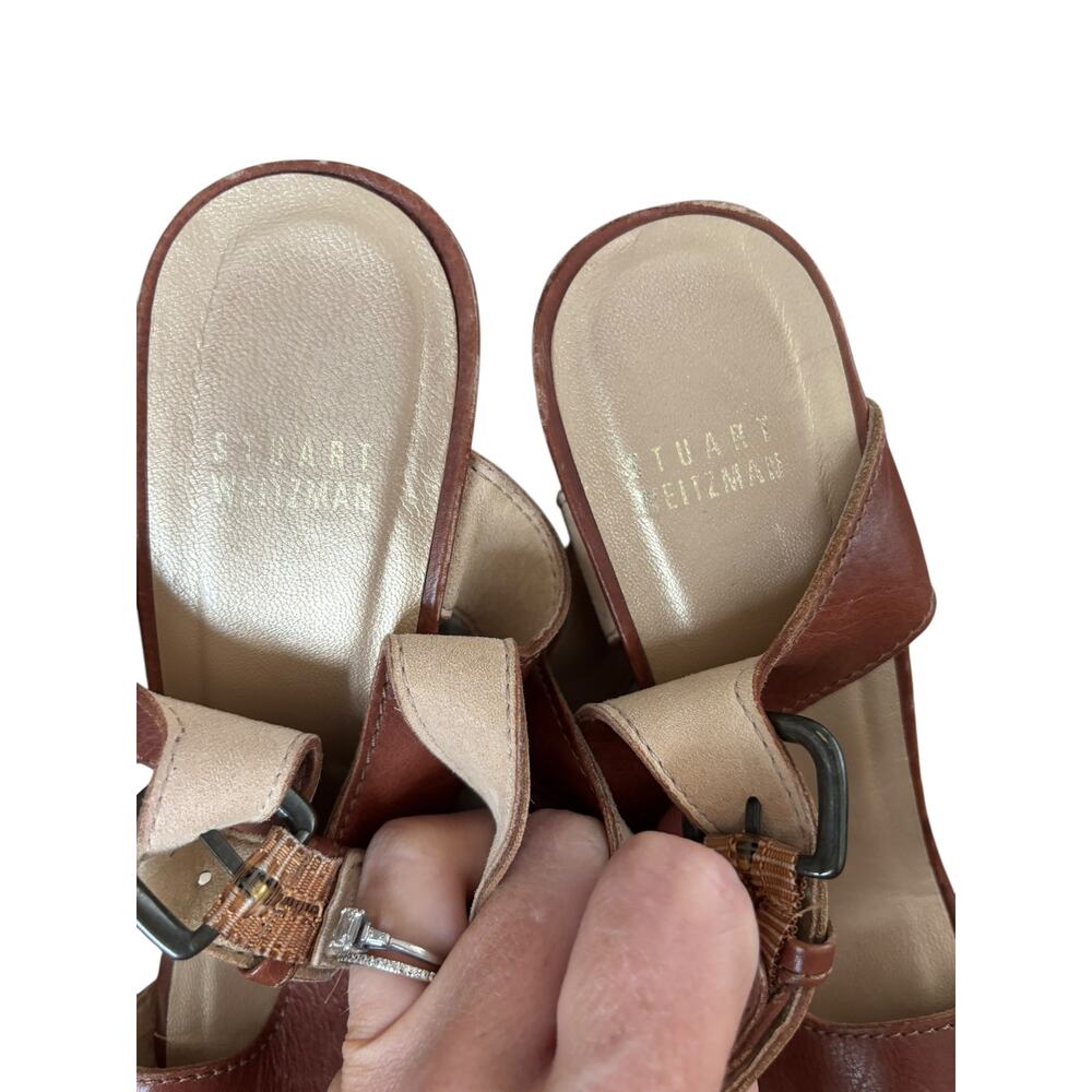 Stuart Weitzman Wedge Sandals Heels Size 7.5 M - Picture 8 of 15